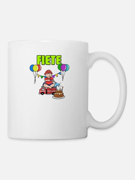 Feuerwehr Fiete Geschenk - Tasse - Weiß