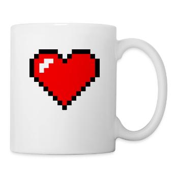 Pixel Herz Videospiel Geschenk - Tasse - Weiß - Rechts