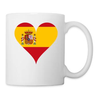 Herz Spanische Flagge Spanien Fan - Tasse - Weiß - Rechts