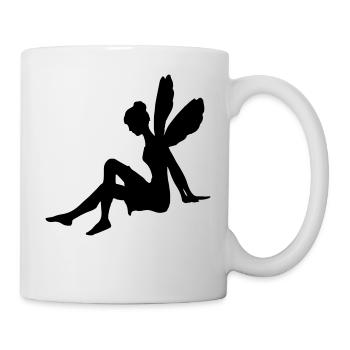 Sitzende Fee - Tasse - Weiß - Rechts