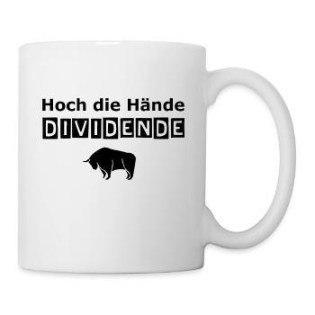 Dividenden Börse Shirt Hoch die Hände Dividende - Tasse - Weiß - Rechts