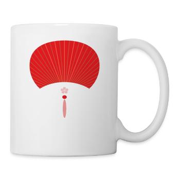 Japan fan red with Japanese characters - Mug - white - Right