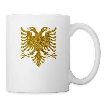 ALBANIEN ADLER GOLD Geschenkidee Motiv Design - Tasse - Weiß - Rechts