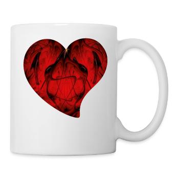 Fraktal - Rotes Herz - Tasse - Weiß - Rechts