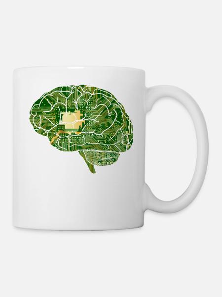 Gehirn - Computerchip - Chip - Computer - Tasse - Weiß