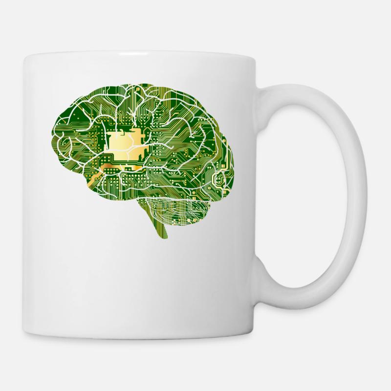 Gehirn - Computerchip - Chip - Computer - Tasse - Weiß