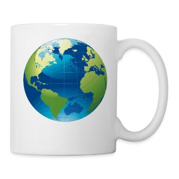 Globus - Weltkugel - Tasse - Weiß - Rechts