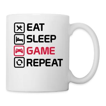 eat sleep game repeat - Mug - white - Right