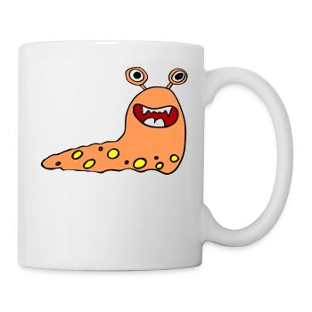 Schnecke Monster Orange Punkte - Tasse - Weiß - Rechts