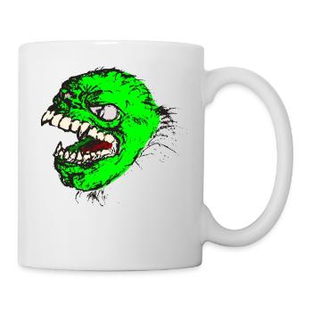 Green monster has sharp teeth - Mug - white - Right