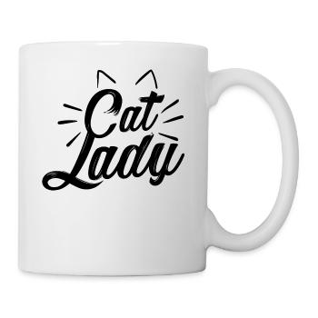 Katzen Dame Geschenk Idee - Tasse - Weiß - Rechts