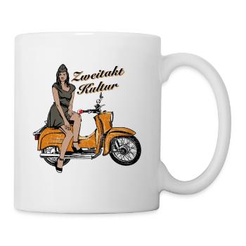 Simson Schwalbe KR51 Vintage Retro Verkehrsorange - Tasse - Weiß - Rechts