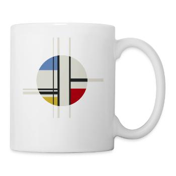 Kreis Rechtecke Abstrakt Modern Art - Tasse - Weiß - Rechts