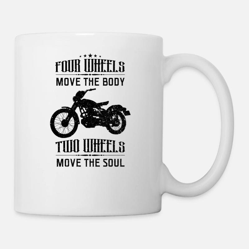 Motorrad und Männer mit Spruch - Tasse - Weiß