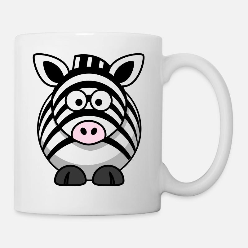Zebra Cartoon - Mug blanc - blanc