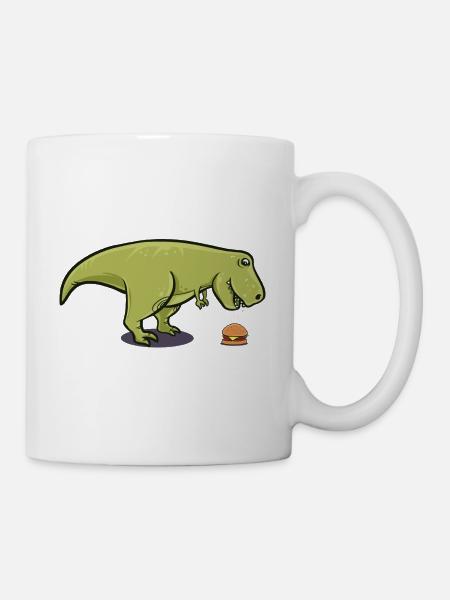 Dinosaurier Burger lustig T-Rex Geschenk Geburt - Tasse - Weiß
