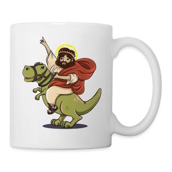 Dinosaurier Jesus lustig T-Rex Geschenk Geburt - Tasse - Weiß - Rechts