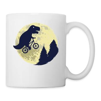 Dinosaur moon funny T-Rex gift birth - Mug - white - Right