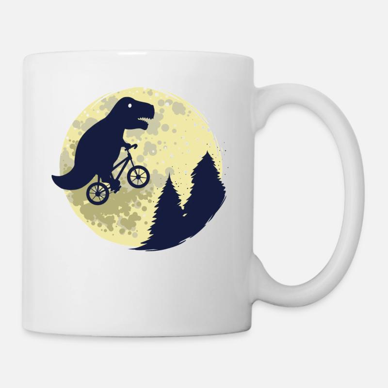 Dinosaure lune drôle de naissance cadeau T-Rex - Mug blanc - blanc
