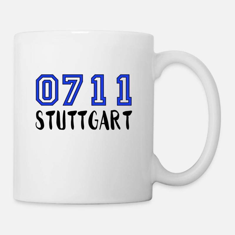 0711 Stuttgart Geschenkidee Stuggi Schwaben - Tasse - Weiß