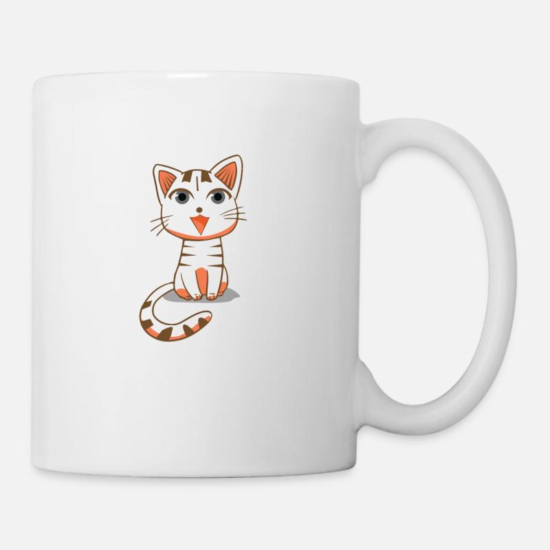 chat blanc - Mug blanc - blanc