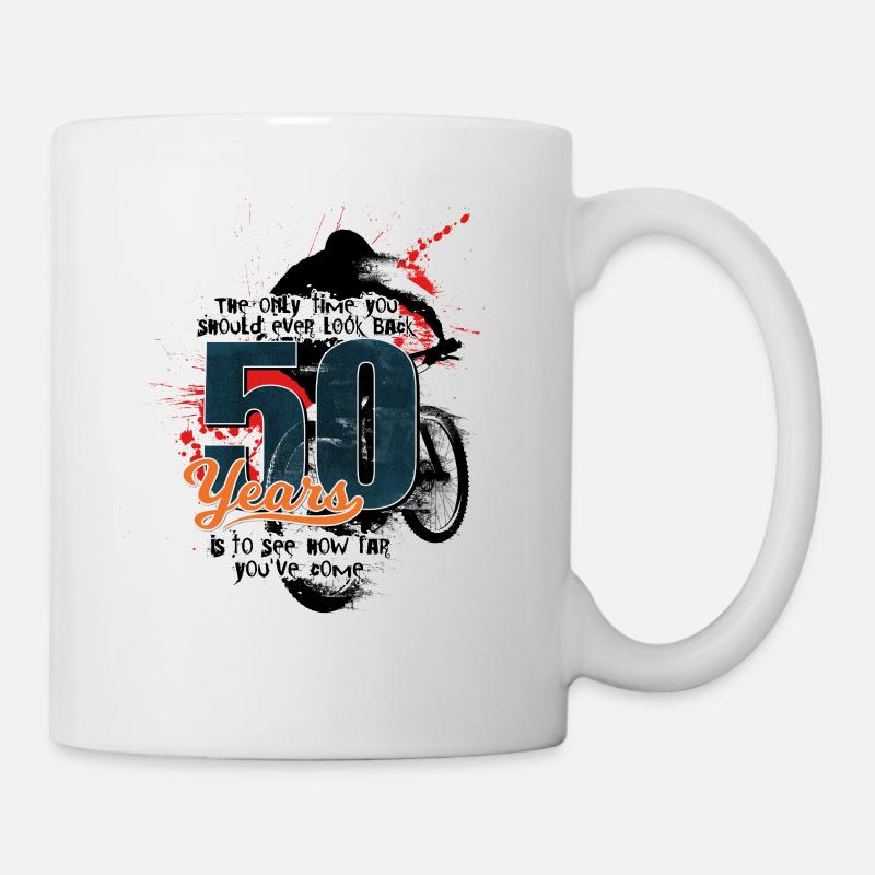 Mountain biker - 50th birthday - Mug - white