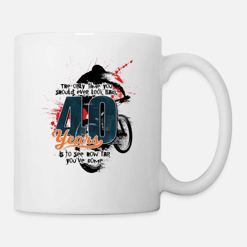 Mountainbiker - 40. Geburtstag - Tasse - Weiß