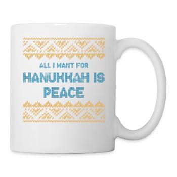 Ugly Hanukkah, Chanukkah, Lichterfest, Geschenk - Tasse - Weiß - Rechts