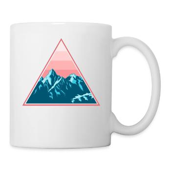 Gebirge Berge Schneebedeckt im Dreieck - Tasse - Weiß - Rechts