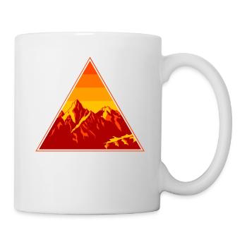 Gebirge Berge schneebedeckt im Sonnenuntergang - Tasse - Weiß - Rechts