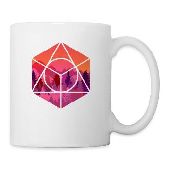 Coucher de soleil dans les montagnes avec la forêt - Mug blanc - blanc - Droite