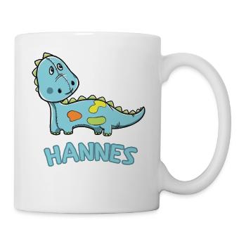 Dinosaur funny child Hannes birthday gift - Mug - white - Right