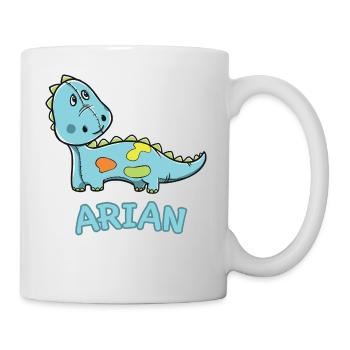 Dinosaur funny child Arian birthday gift - Mug - white - Right