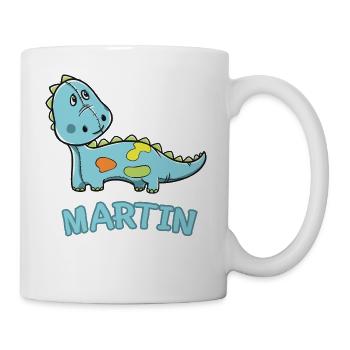 enfant drôle de cadeau d'anniversaire dinosaure Martin - Mug blanc - blanc - Droite