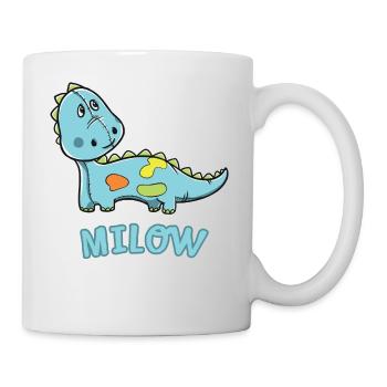 Dinosaurier lustig Kind Milow Geschenk Geburtstag - Tasse - Weiß - Rechts
