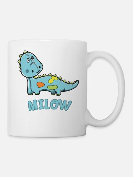 Dinosaurier lustig Kind Milow Geschenk Geburtstag - Tasse - Weiß