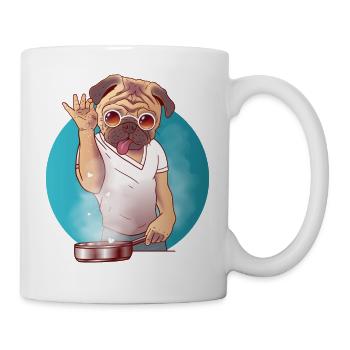 Salt Bae dog cooks with dedication - Mug - white - Right