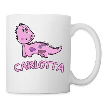 Dinosaur funny child Carlotta gift birth - Mug - white - Right