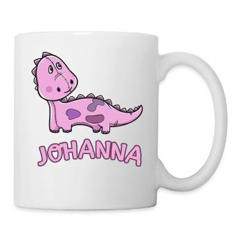 Dinosaurier lustig Kind Johanna Geschenk Geburtsta - Tasse - Weiß - Rechts