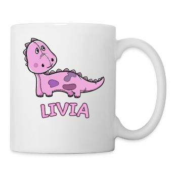 Dinosaur funny kid livia gift birthday - Mug - white - Right