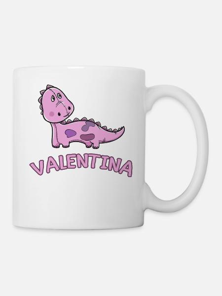 Dinosaure enfant drôle Valentina cadeau naissance - Mug blanc - blanc