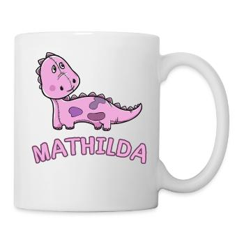 Dinosaurier lustig Kind Mathilda Geschenk Geburtst - Tasse - Weiß - Rechts