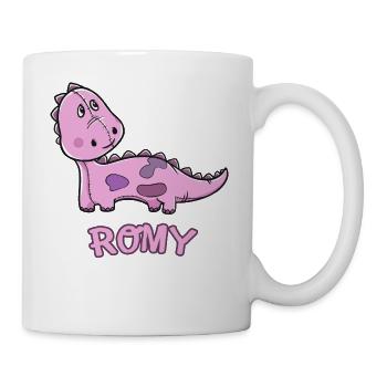 Dinosaurier lustig Kind Romy Geschenk Geburtstag K - Tasse - Weiß - Rechts