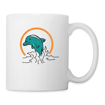 Dauphin vintage style poisson orange cadeau océan - Mug blanc - blanc - Droite