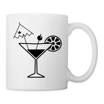 Pina colada cocktail Martini cadeau d'été en verre - Mug blanc - blanc - Droite