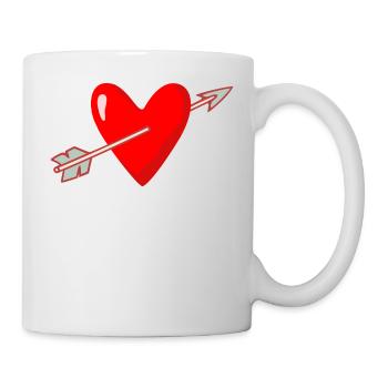 Herz mit Pfeil Valentinstag Heirat - Tasse - Weiß - Rechts
