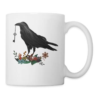 Raven with key - gift - Mug - white - Right