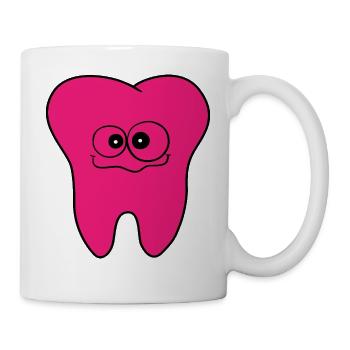 Pratique dentaire dent Logo - Mug blanc - blanc - Droite