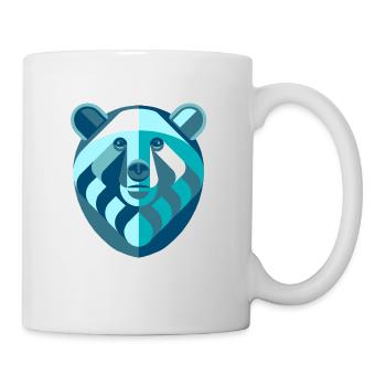 Bär abstrakt blau weiß - Tasse - Weiß - Rechts