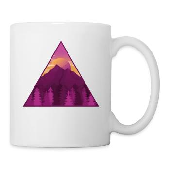 Montagne avant le coucher du soleil et de la forêt - Mug blanc - blanc - Droite
